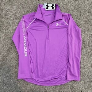 Youth Girl Size YXL‎ 1/4 Zip Pullover Under Armour Purple Fitted